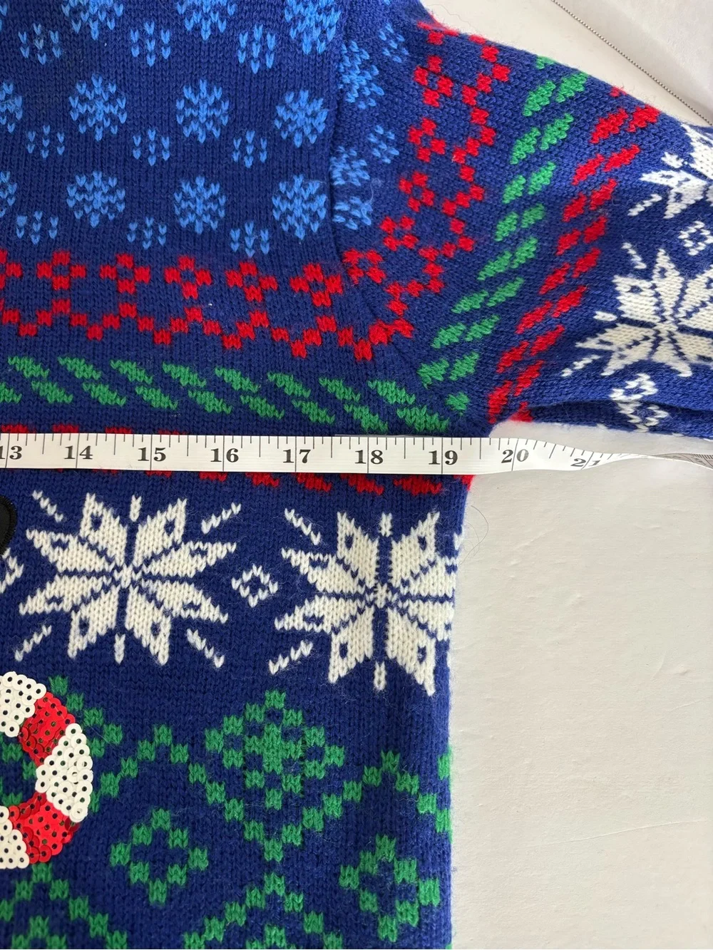 Men's Blue Pug Santa Crewneck Sweater - Holiday Knit Pullover